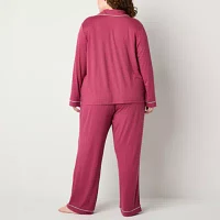 Ambrielle Womens Long Sleeve Pant Pajama Set