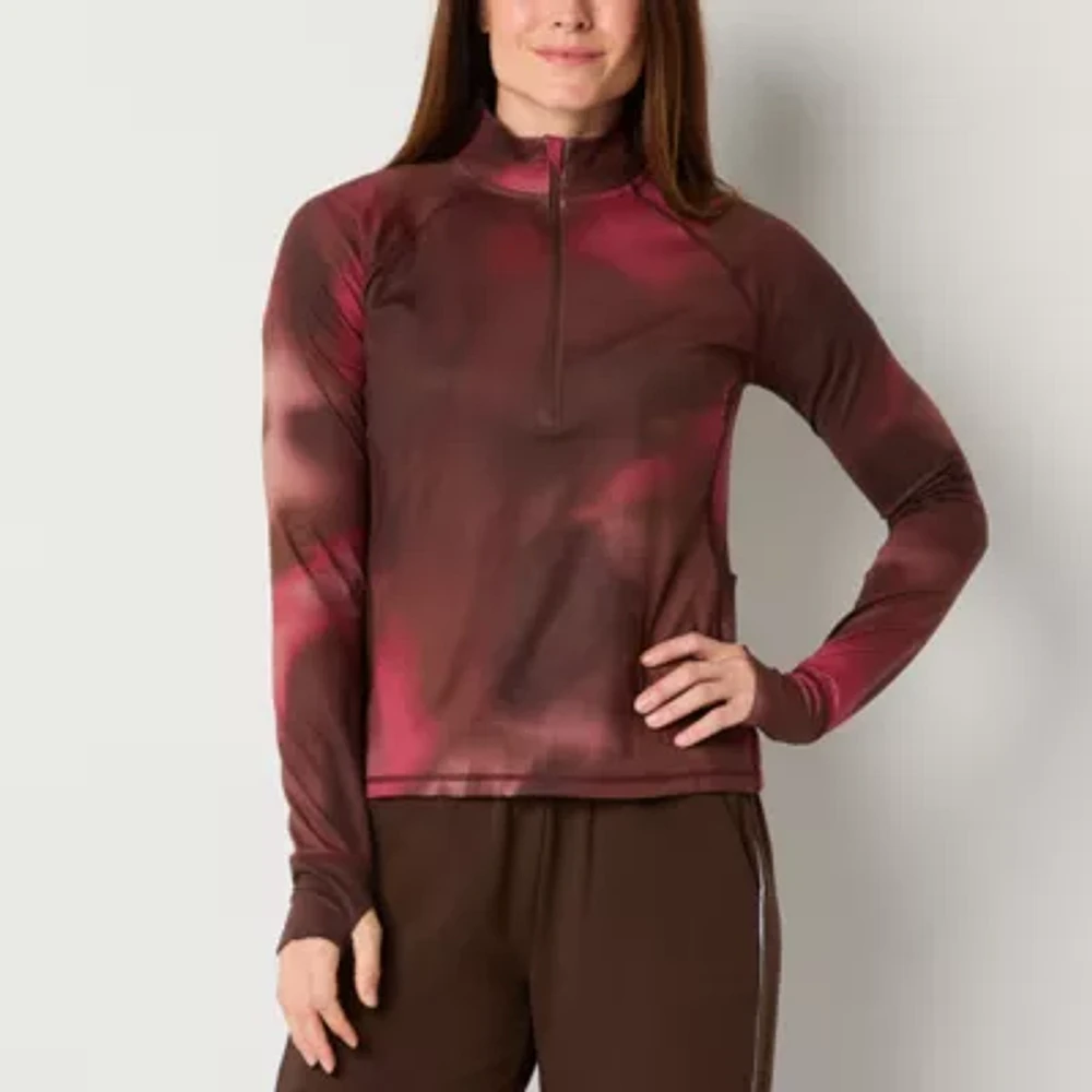 Xersion Everultra-Lite Womens Mock Neck Long Sleeve Quarter-Zip Pullover