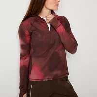 Xersion Everultra-Lite Womens Mock Neck Long Sleeve Quarter-Zip Pullover