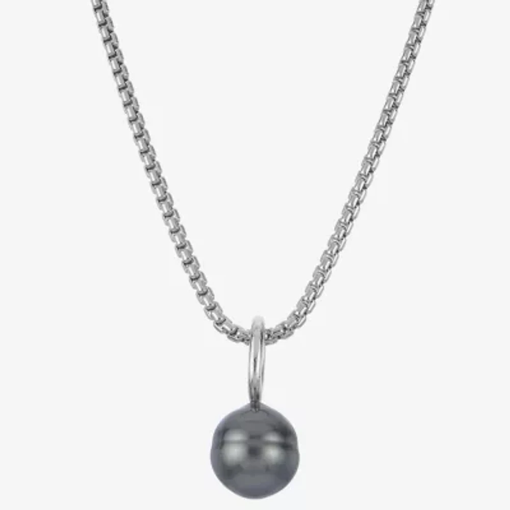 Black Tahitian Pearl Drop Pendant Necklace