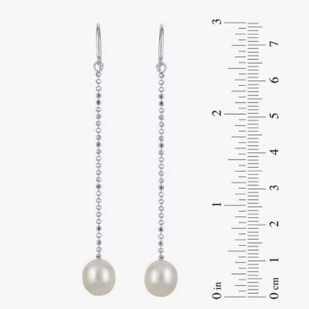 9-10Mm Cultured Freshwater Pearl Sterling Silver Earrings