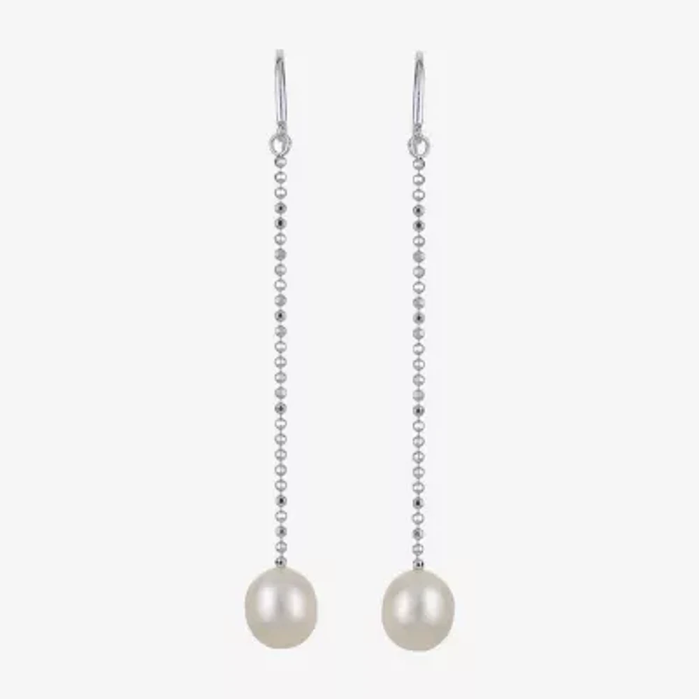 9-10Mm Cultured Freshwater Pearl Sterling Silver Earrings
