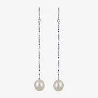 9-10Mm Cultured Freshwater Pearl Sterling Silver Earrings