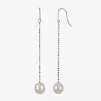 9-10Mm Cultured Freshwater Pearl Sterling Silver Earrings