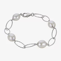 8.5-9Mm Cultured Freshwater Pearl Sterling Silver Bracelet