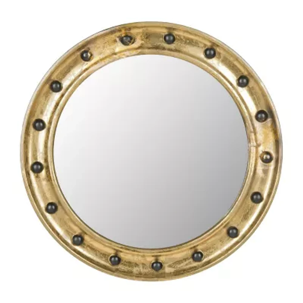 Safavieh 26.5 X 26.5 Gold Round Mariner Wall Mount Round Wall Mirror