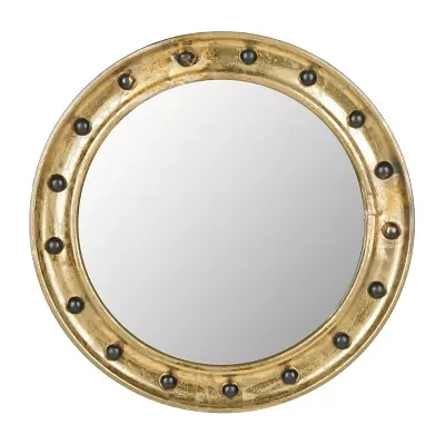 Safavieh 26.5 X 26.5 Gold Round Mariner Wall Mount Round Wall Mirror