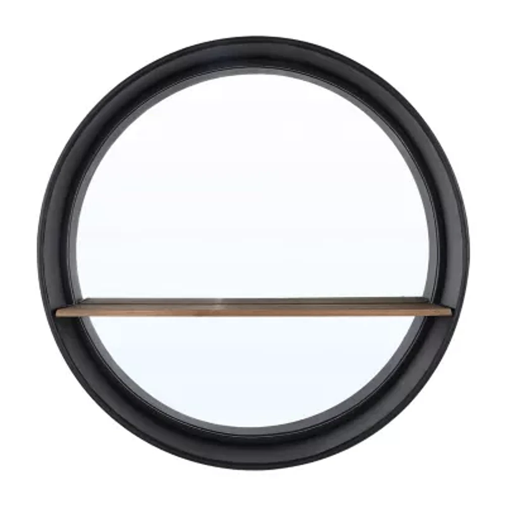 Safavieh 24" X 24" Black Bonni Wall Mount Round Wall Mirror