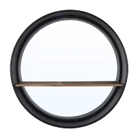 Safavieh 24" X 24" Black Bonni Wall Mount Round Wall Mirror