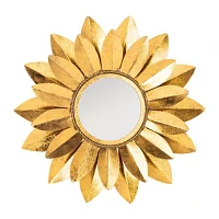 Safavieh 22" X 22" Gold Larcen Wall Mount Sunburst Wall Mirror