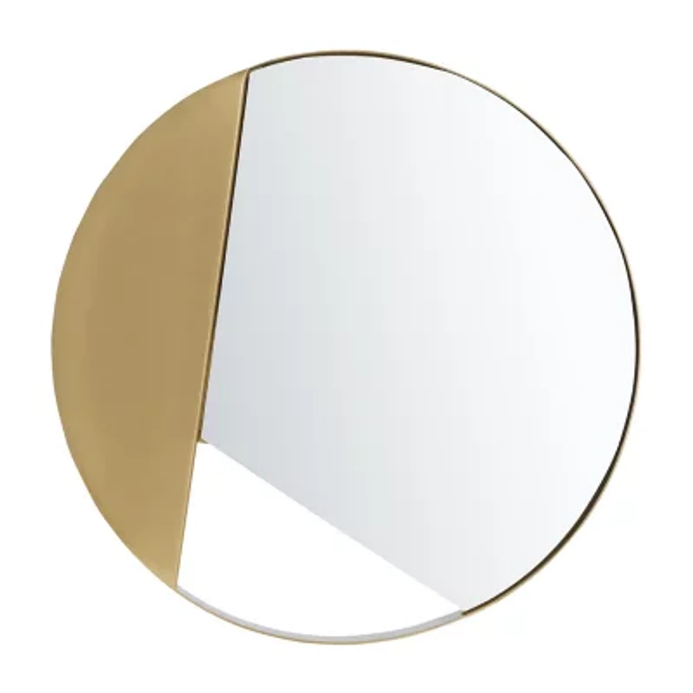 Safavieh 16" X 16" Gold Round Bryley Wall Mount Round Wall Mirror