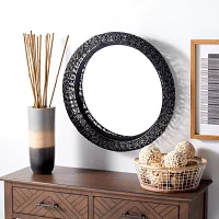 Safavieh 21.5" X 21.5" Black  Iona Wall Mount Round Wall Mirror