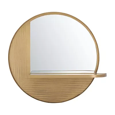 Safavieh 24" X 24" Gold Maileen Wall Mount Round Wall Mirror