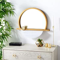 Safavieh 23" X 19.75" Gold Sarada Wall Mount Round Wall Mirror