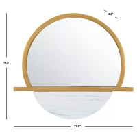 Safavieh 23" X 19.75" Gold Sarada Wall Mount Round Wall Mirror