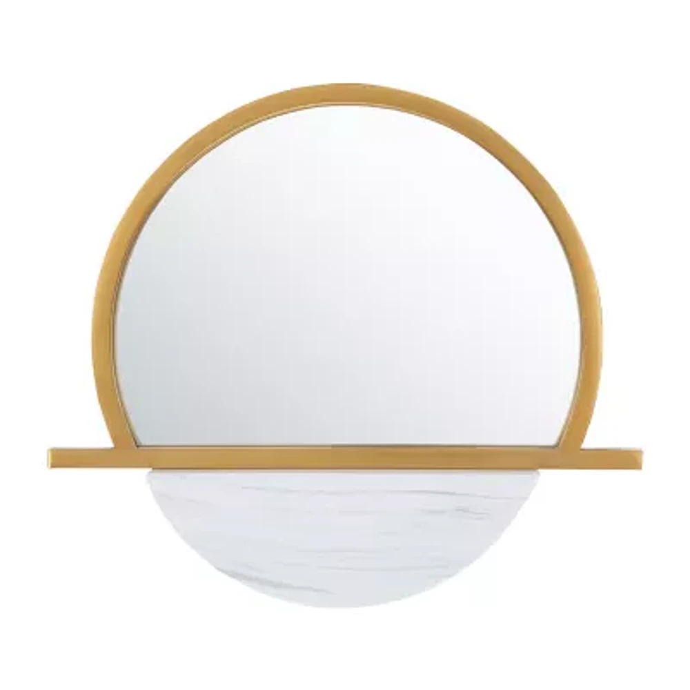 Safavieh 23" X 19.75" Gold Sarada Wall Mount Round Wall Mirror