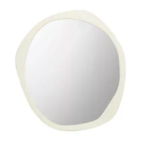 Safavieh 29" X 30" White Round Rafla Wall Mount Round Wall Mirror