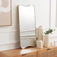 Safavieh 14" X 31" Gold Hyla Wall Mount Wall Mirror