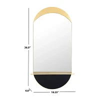 Safavieh 18.25" X 36" Gold Wessley Wall Mount Wall Mirror