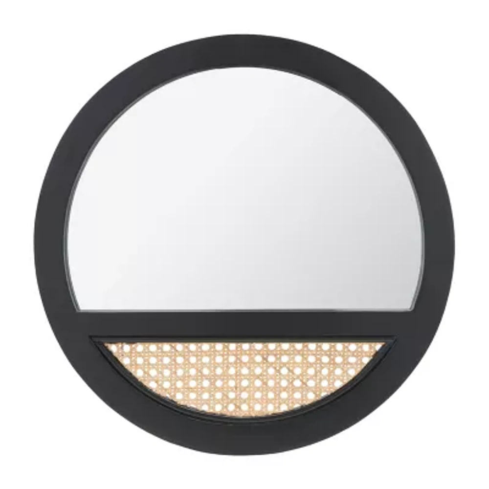 Safavieh 17.5" X 17.5" Black Padma Wall Mount Round Wall Mirror