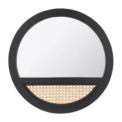 Safavieh 17.5" X 17.5" Black Padma Wall Mount Round Wall Mirror