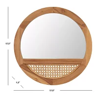 Safavieh 17.5" X 17.5" Natural Padma Wall Mount Round Wall Mirror