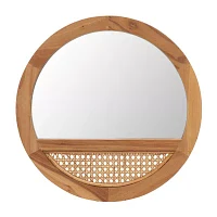 Safavieh 17.5" X 17.5" Natural Padma Wall Mount Round Wall Mirror