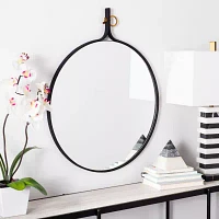 Safavieh 24" X 29.5" Black Chandlen Wall Mount Round Wall Mirror