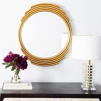 Safavieh 24" X 28.5" Gold Rossi Wall Mount Round Wall Mirror