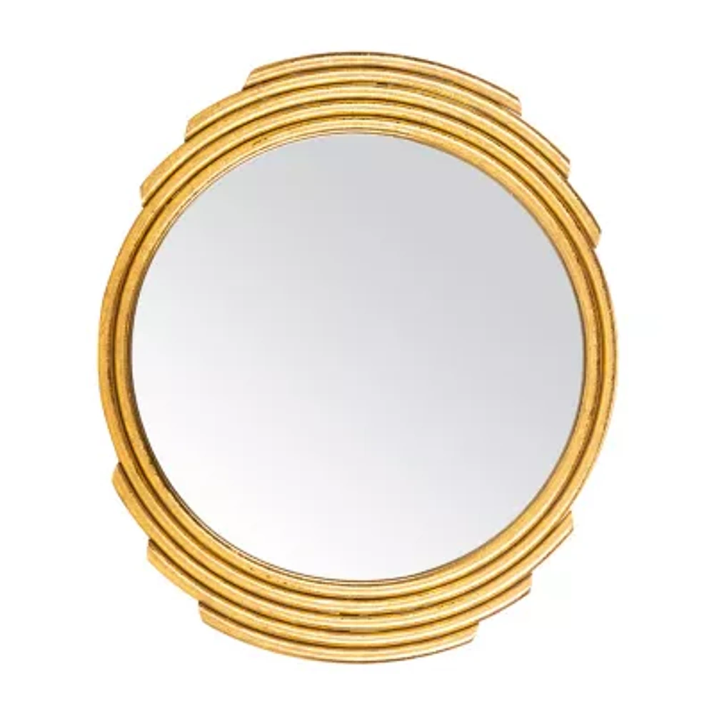 Safavieh 24" X 28.5" Gold Rossi Wall Mount Round Wall Mirror