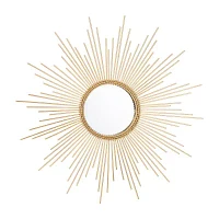 Safavieh 26" X 26" Gold Sunburst Nahia Wall Mount Sunburst Wall Mirror