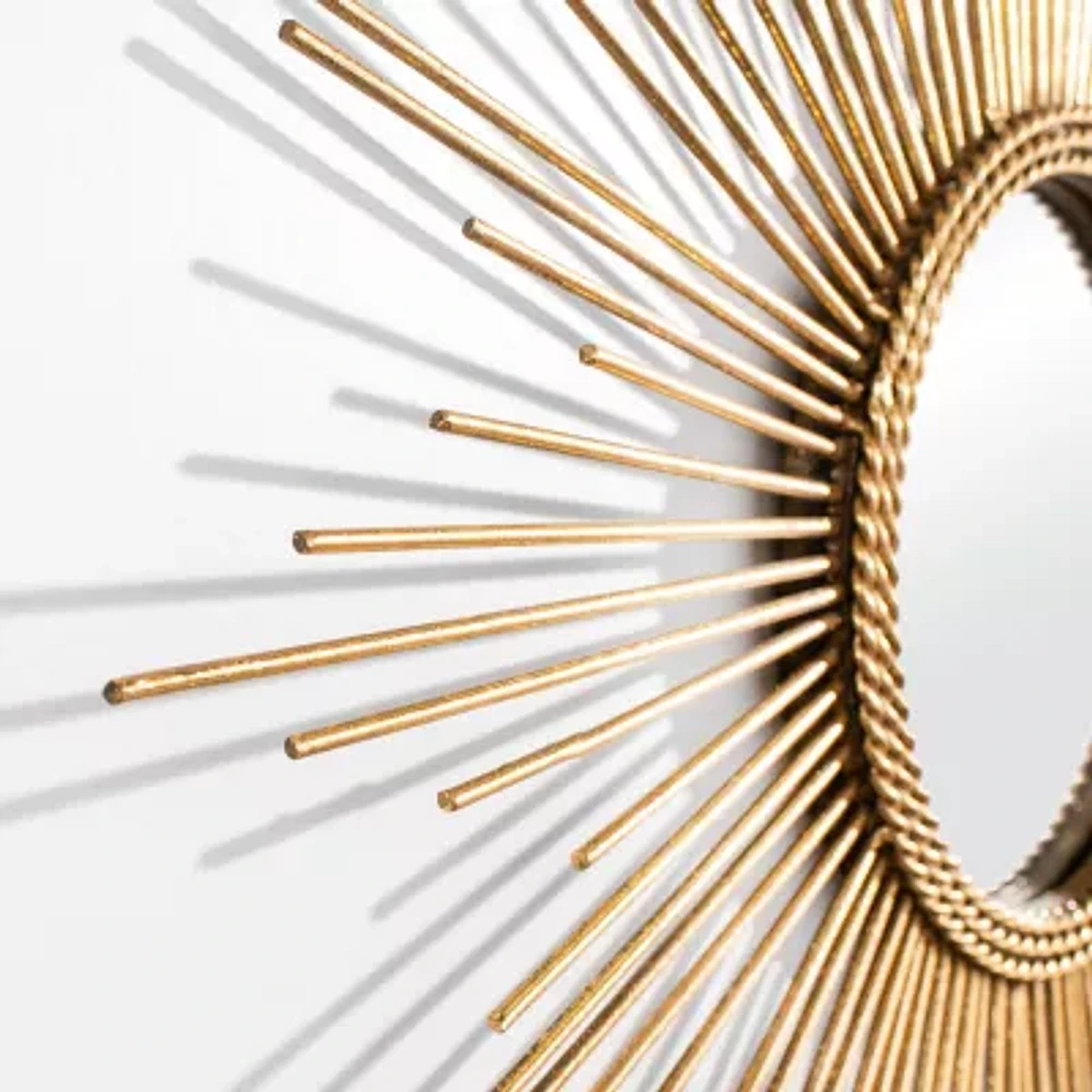 Safavieh 26" X 26" Gold Sunburst Nahia Wall Mount Sunburst Wall Mirror