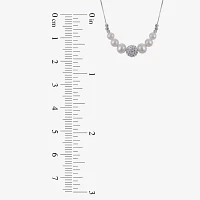 Womens White Cultured Freshwater Pearl Sterling Silver Pendant Necklace