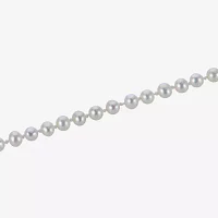 Womens White Cultured Freshwater Pearl Sterling Silver Strand Necklace