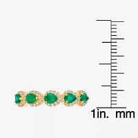 Womens 1/5 CT. Genuine Green Emerald 10K Gold Cocktail Ring