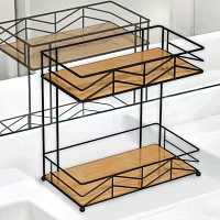 Popular Bath Woodmont 2tier Shelf Twr Caddy Bathroom Organizer