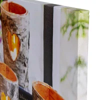 12'' Gray and White LED Lighted Flickering Rustic Birch Candles Canvas Wall Art