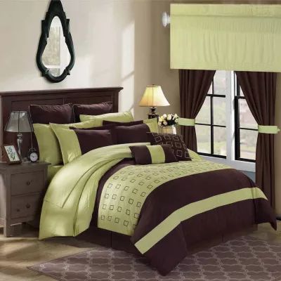 Chic Home Lorde 24-pc. Midweight Embroidered Comforter Set