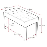 Corliving Fresno 12 Panel Tufted Bench