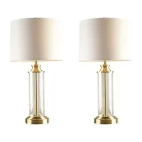 Gold 510 Design Clarity Glass Cylinder Table Lamp Set of 2