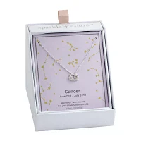 Sparkle Allure Zodiac Womens Cubic Zirconia Pure Silver Over Brass 16 Inch Pendant Necklace