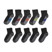 Hanes Ultimate Double Tough Little & Big Boys 10 Pair Quarter Socks