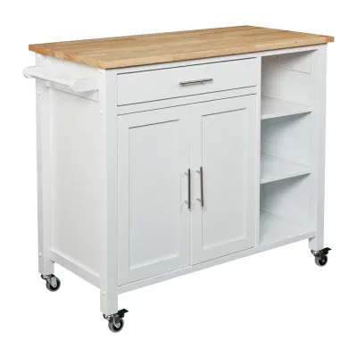 Dajwol Wood-Top Kitchen Island