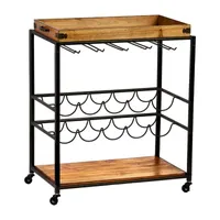 Brabarred Wood-Top Serving Carts