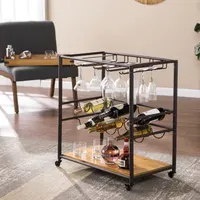 Brabarred Wood-Top Serving Carts