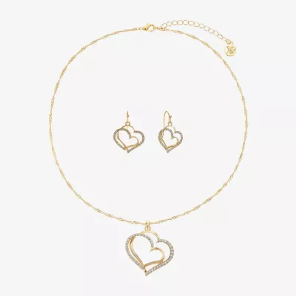 Mixit Gold Tone Pendant Necklace & Drop Earring 2-pc. Heart Jewelry Set