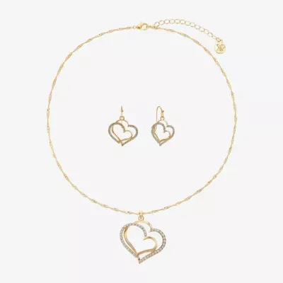 Mixit Gold Tone Pendant Necklace & Drop Earring 2-pc. Heart Jewelry Set