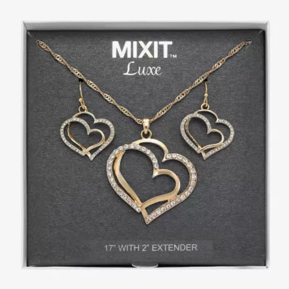 Mixit Gold Tone Pendant Necklace & Drop Earring 2-pc. Heart Jewelry Set