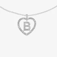 Mixit Silver Tone Initial Pendant Necklace & Stud Earring Womens White Heart 2-pc. Jewelry Set