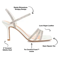 Journee Collection Womens Coraa Square Open Toe Stiletto Heel Pumps